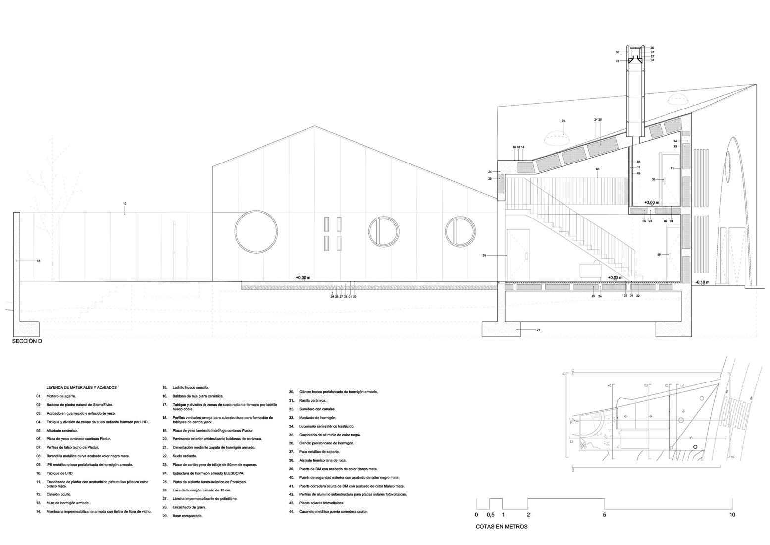 Constructive section. Bobadilla House by Álvaro Gor.