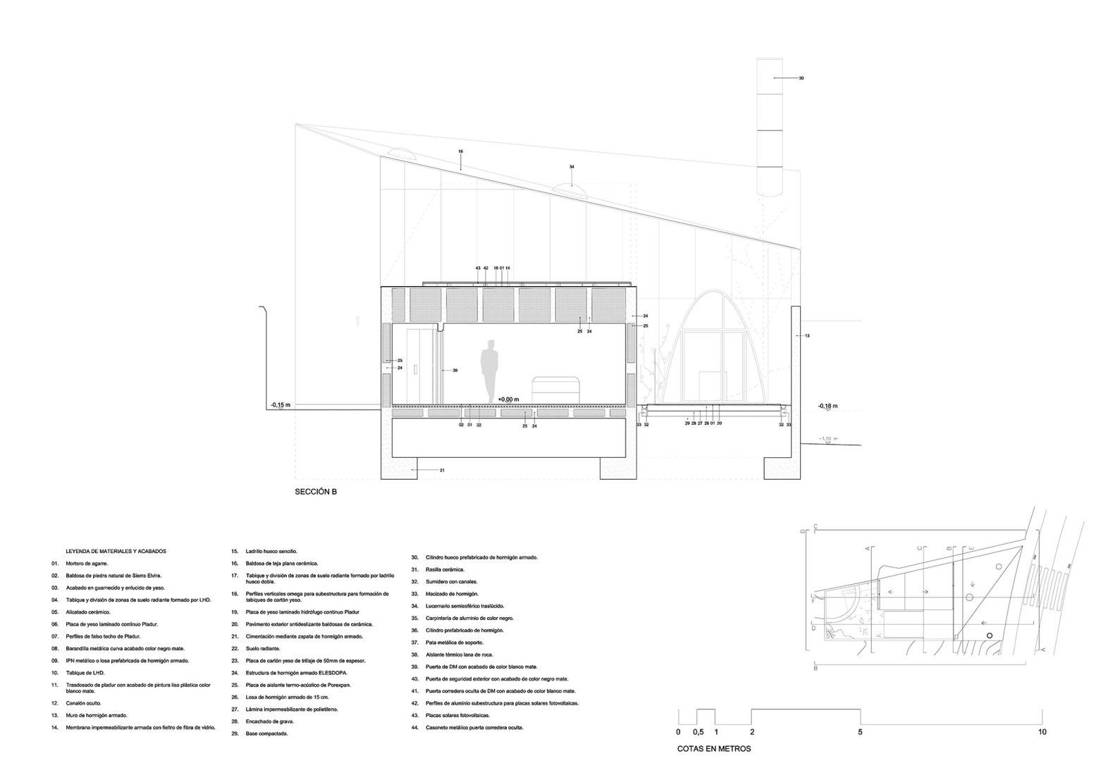 Constructive section. Bobadilla House by Álvaro Gor.