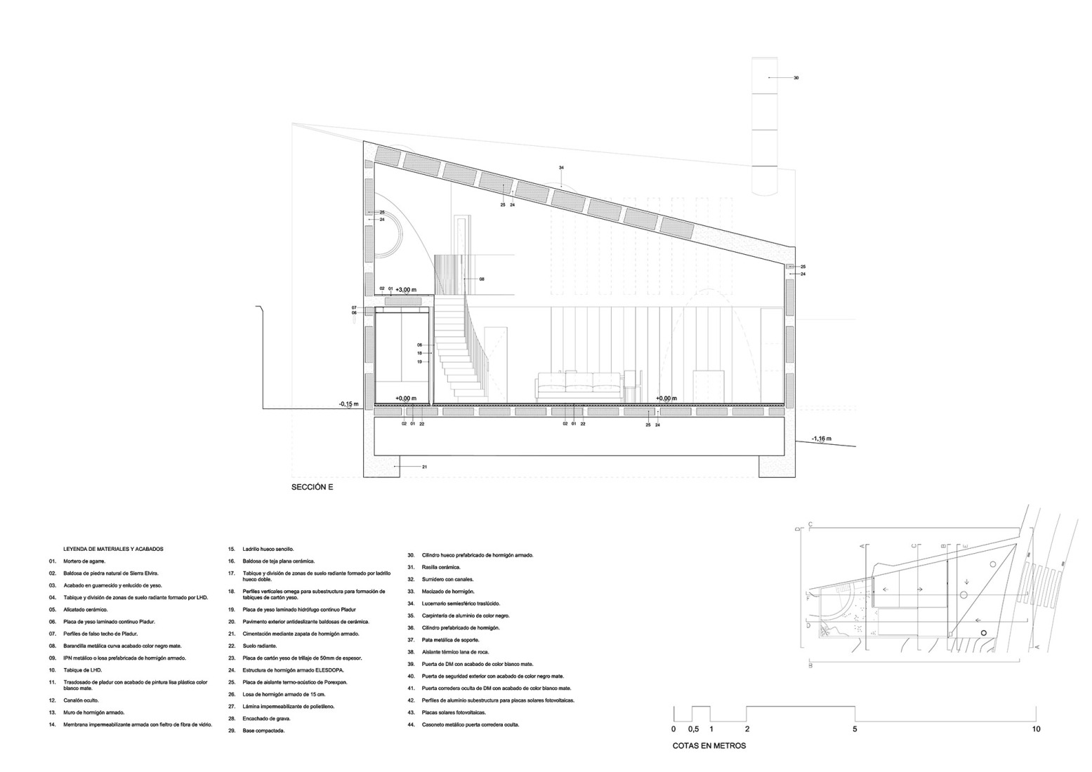 Constructive section. Bobadilla House by Álvaro Gor.
