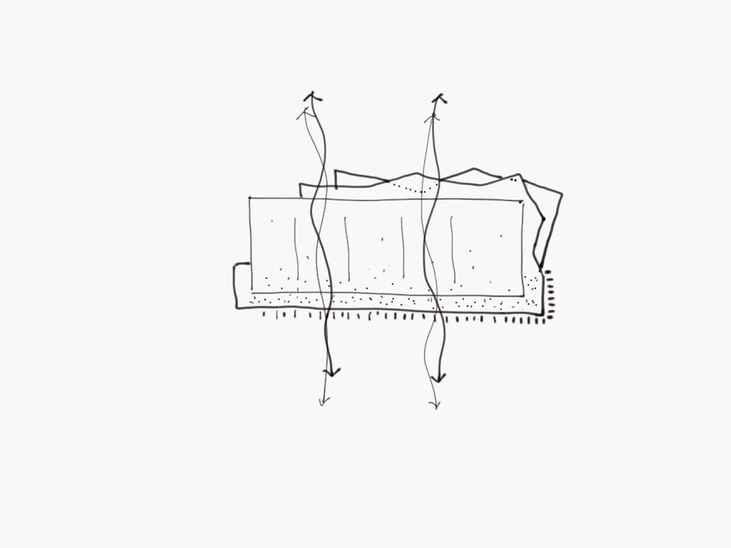 Phase 1. Floor plan sketch. "Espai Natura" by BAILORULL.