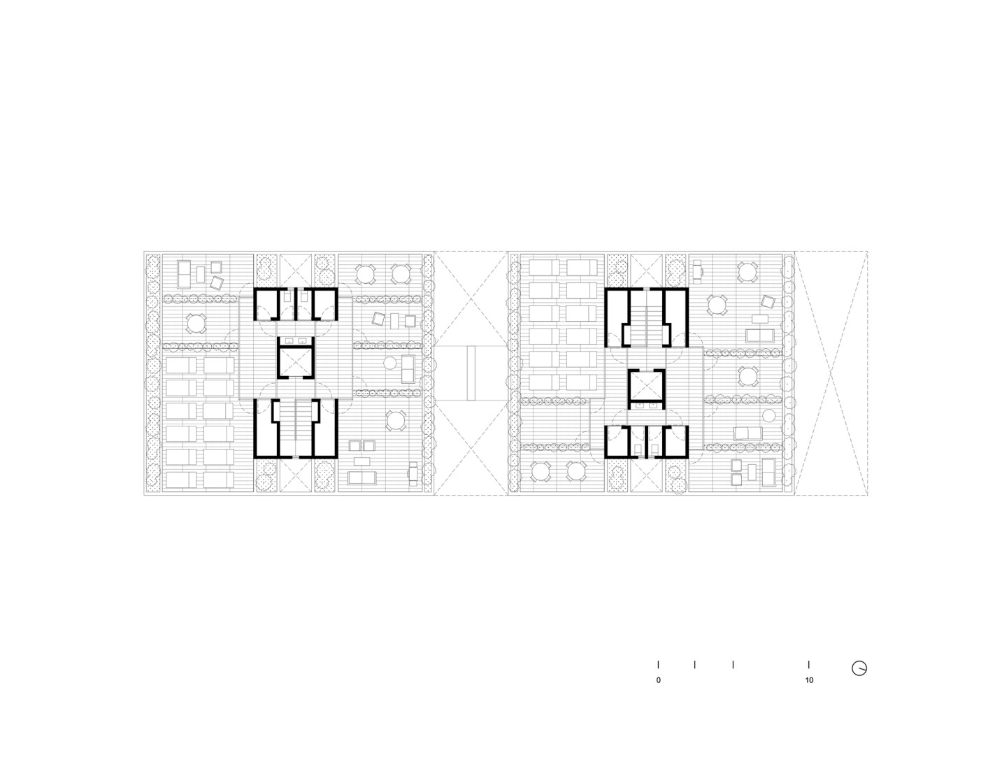 Rooftop floor plan. "Londres 187" by CCA.