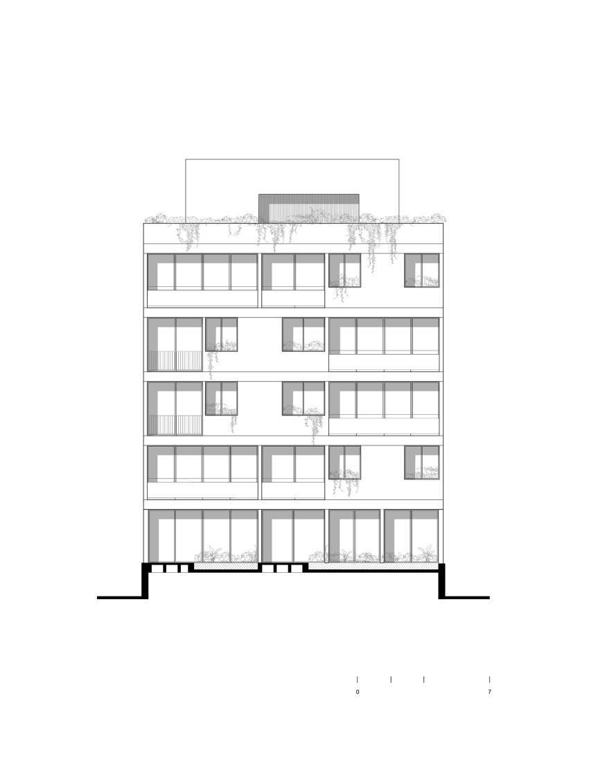 Rear elevation. "Londres 187" by CCA. 