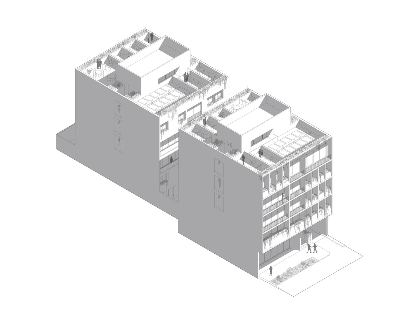 Axonometry. "Londres 187" by CCA. 