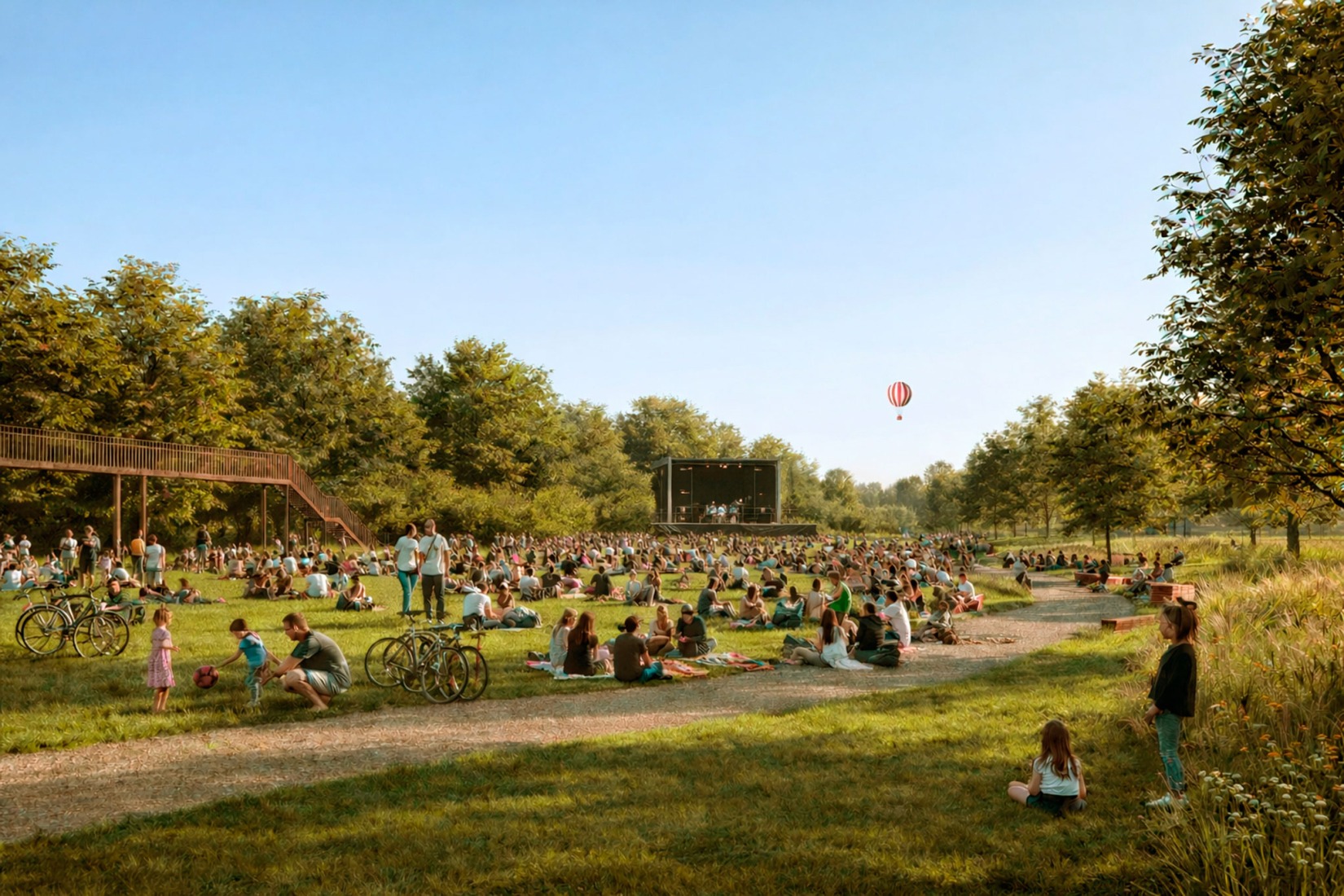 Rákosrendező Masterplan by Coldefy + CITYFÖRSTER + sporaarchitects + TREIBHAUS.LAND + Marko&Placemakers. Rendering by Zoa.