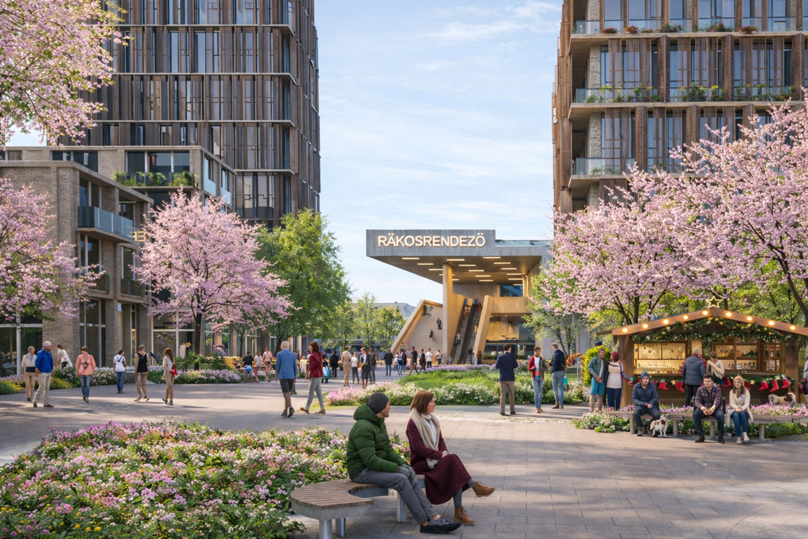 Rákosrendező Masterplan by Coldefy + CITYFÖRSTER + sporaarchitects + TREIBHAUS.LAND + Marko&Placemakers. Rendering by Zoa.