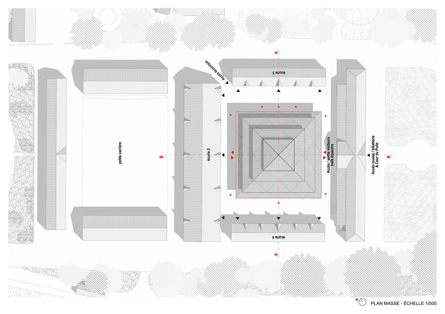 Plano de ubicación. Sala Espectáculos Haras Nacional de Hennebont por K architectures. 