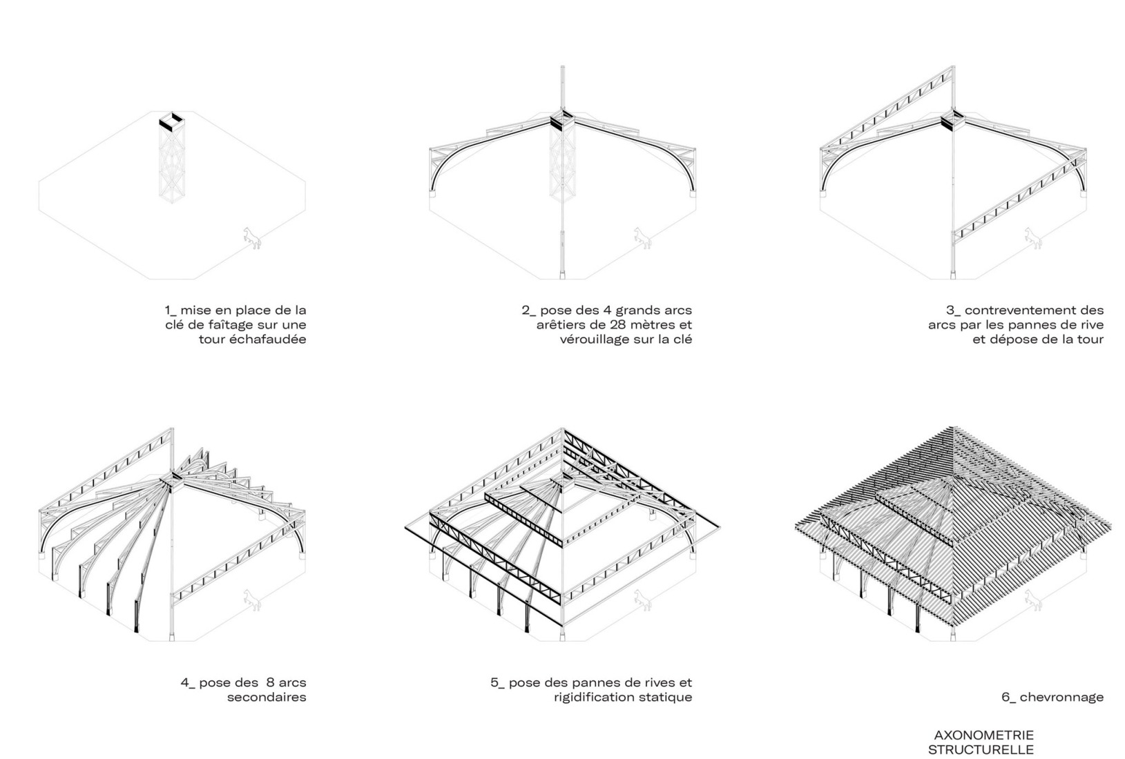 Estructura. Sala Espectáculos Haras Nacional de Hennebont por K architectures. 