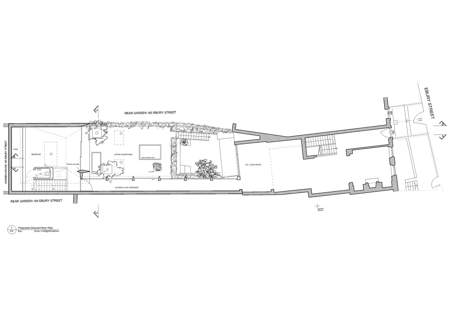 Plano de planta baja. «Mozart House» por Studio DERA.
