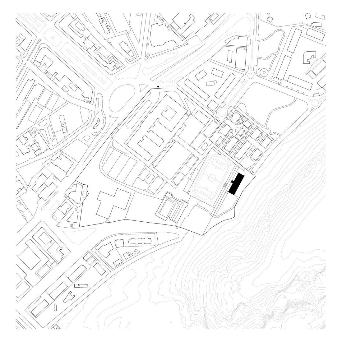 Site plan. Cistern Conversion into Multi-Porpuse Space by Úbeda Valero.