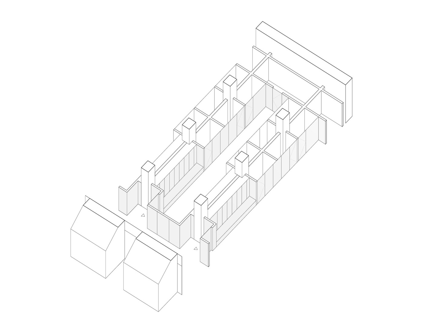 Axonometry detail. Cistern Conversion into Multi-Porpuse Space by Úbeda Valero.