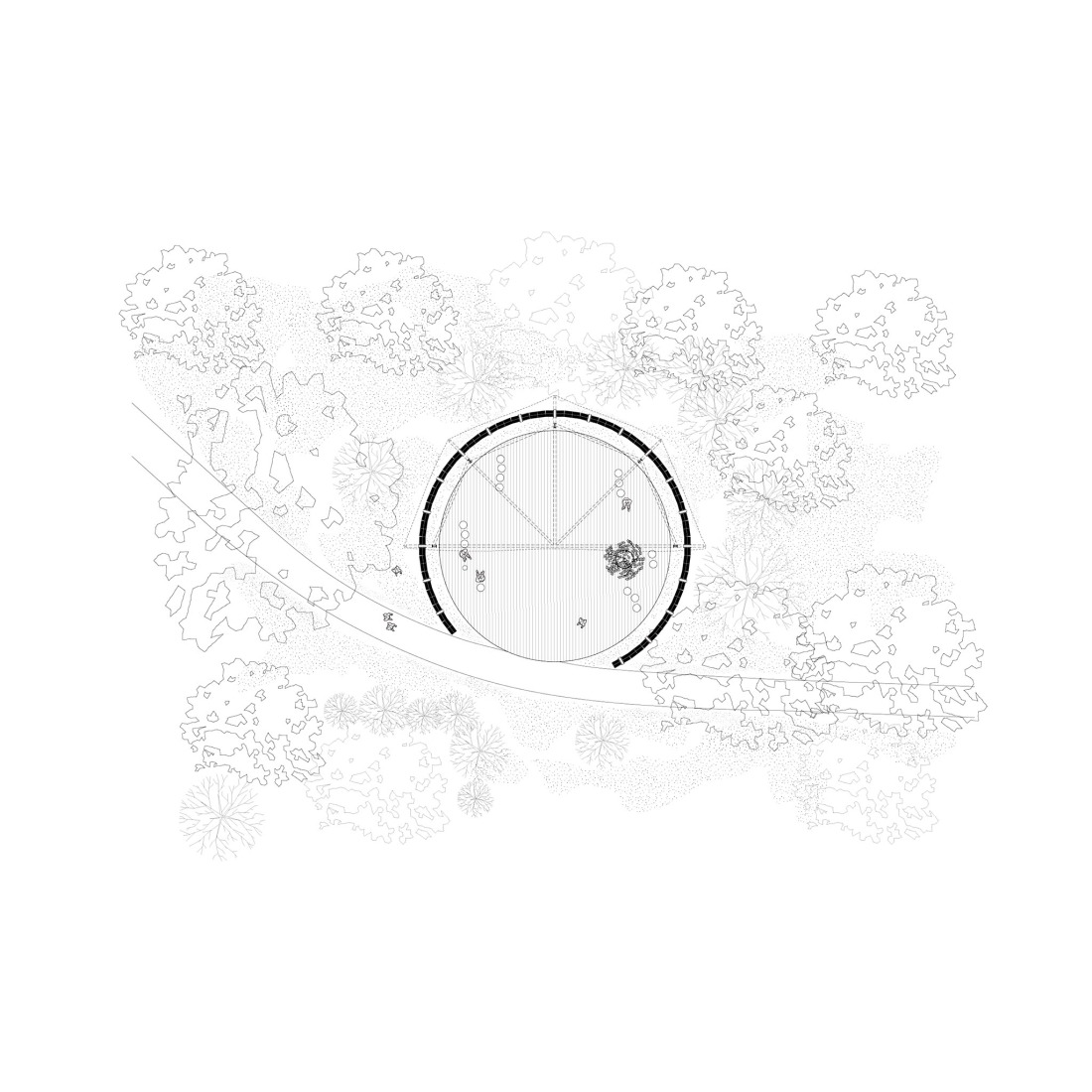 Ground floor plan. Rotation pavilion by ATA Atelier.