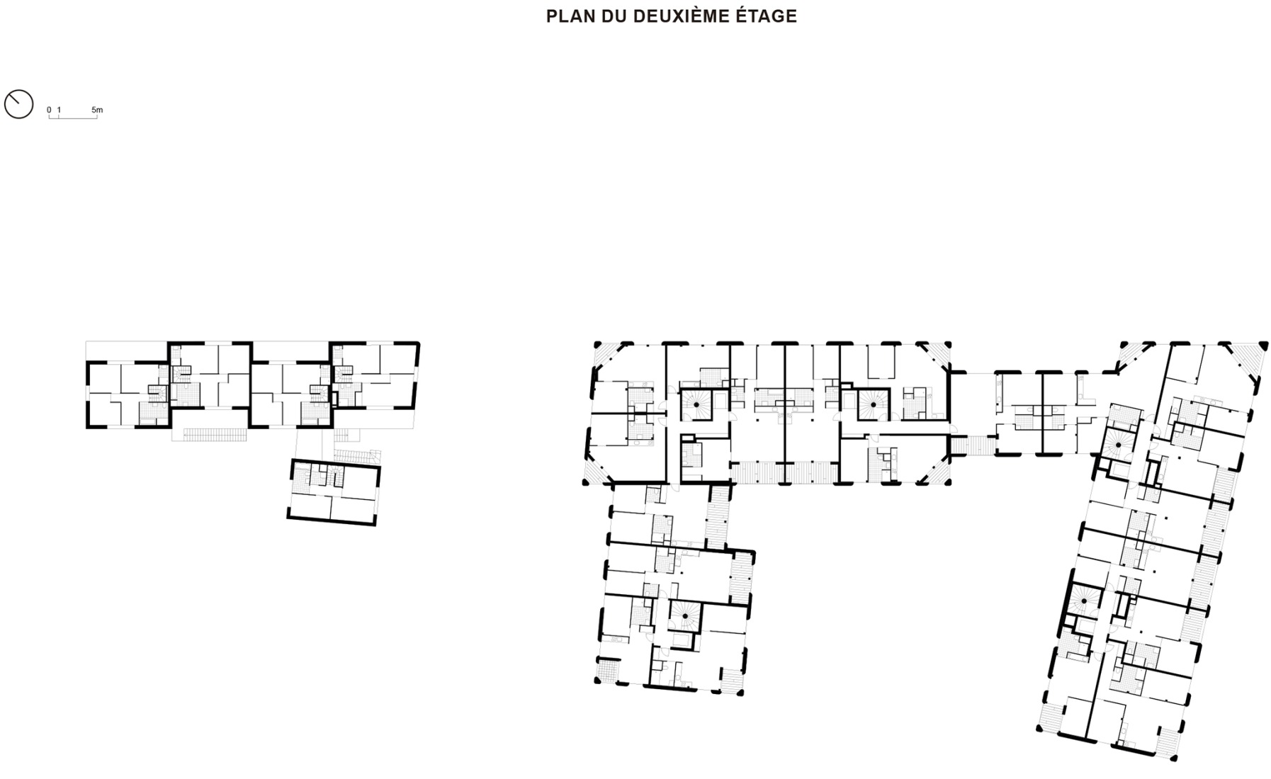 Second floor plan. 81 housing units by Atelier d’Architecture Ramdam + Palast. 