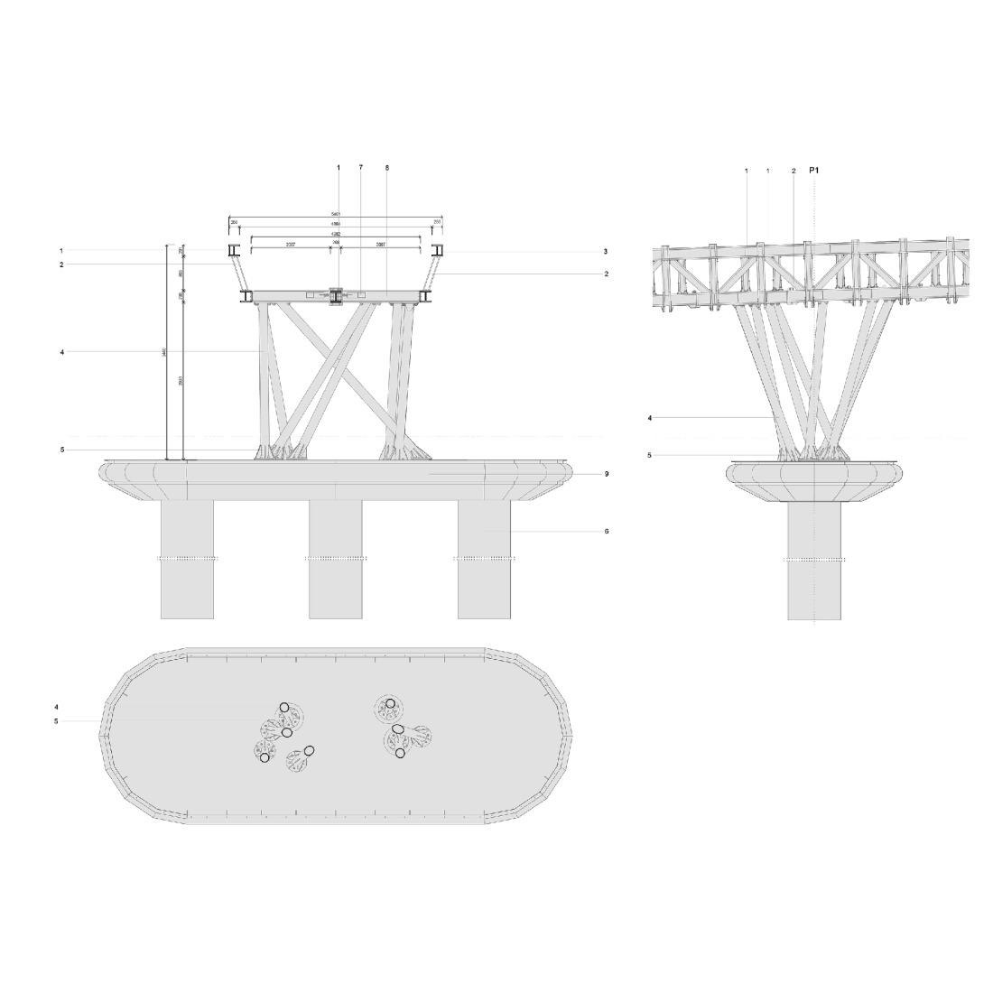 Construction details in axonometric view. Splavarska Lent Tabor Bridge by Burgos & Garrido.
