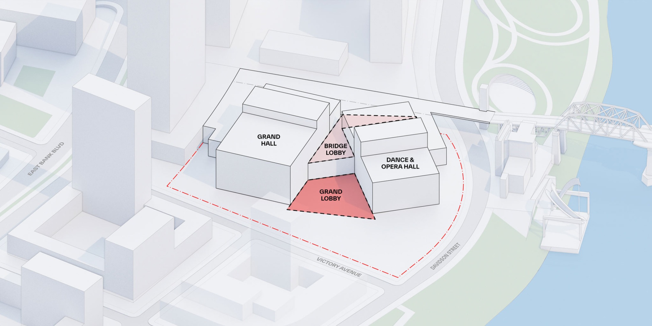 Diagrama. Centro de artes escénicas de Tennessee por BIG.