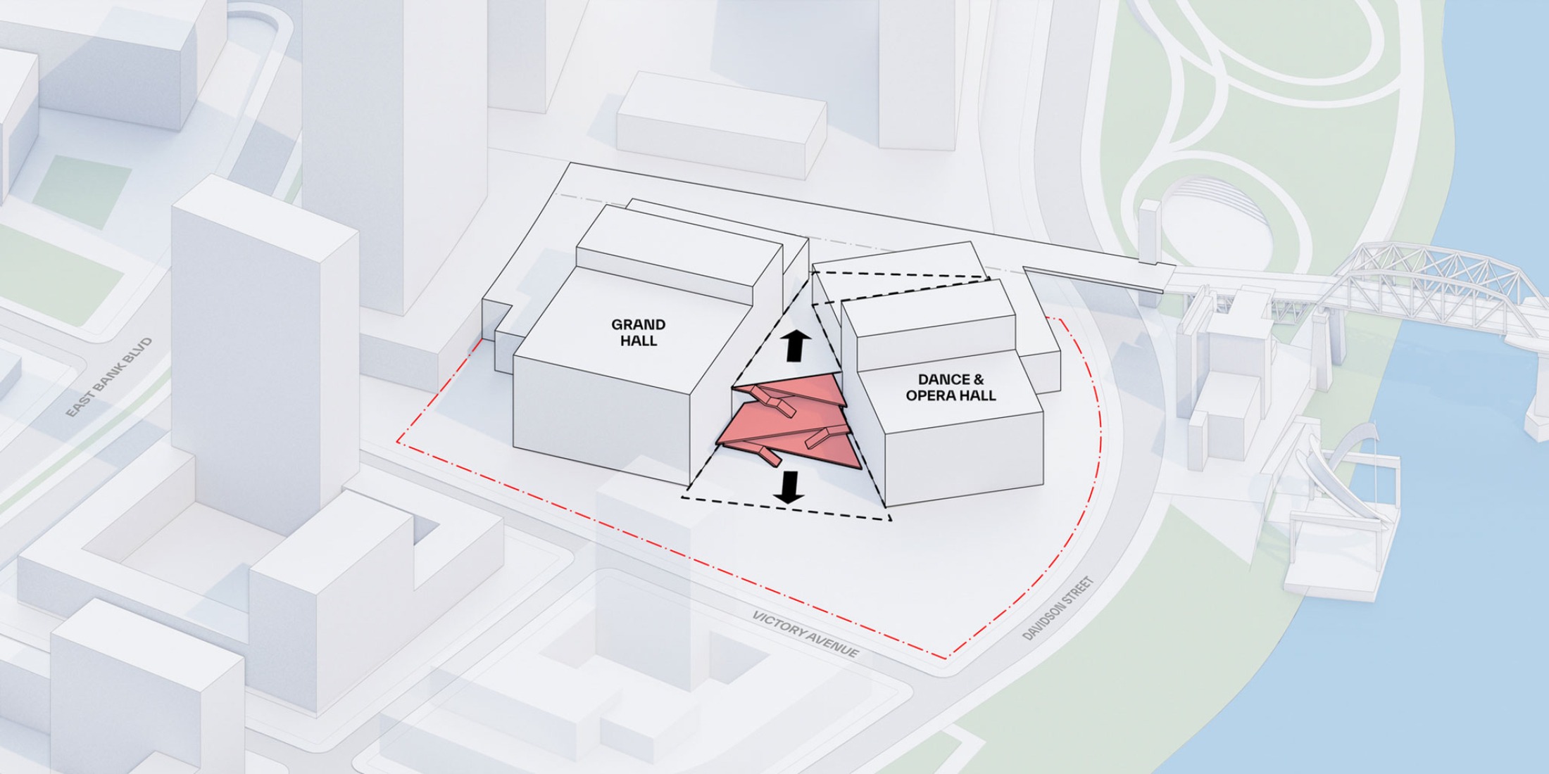 Diagrama. Centro de artes escénicas de Tennessee por BIG.