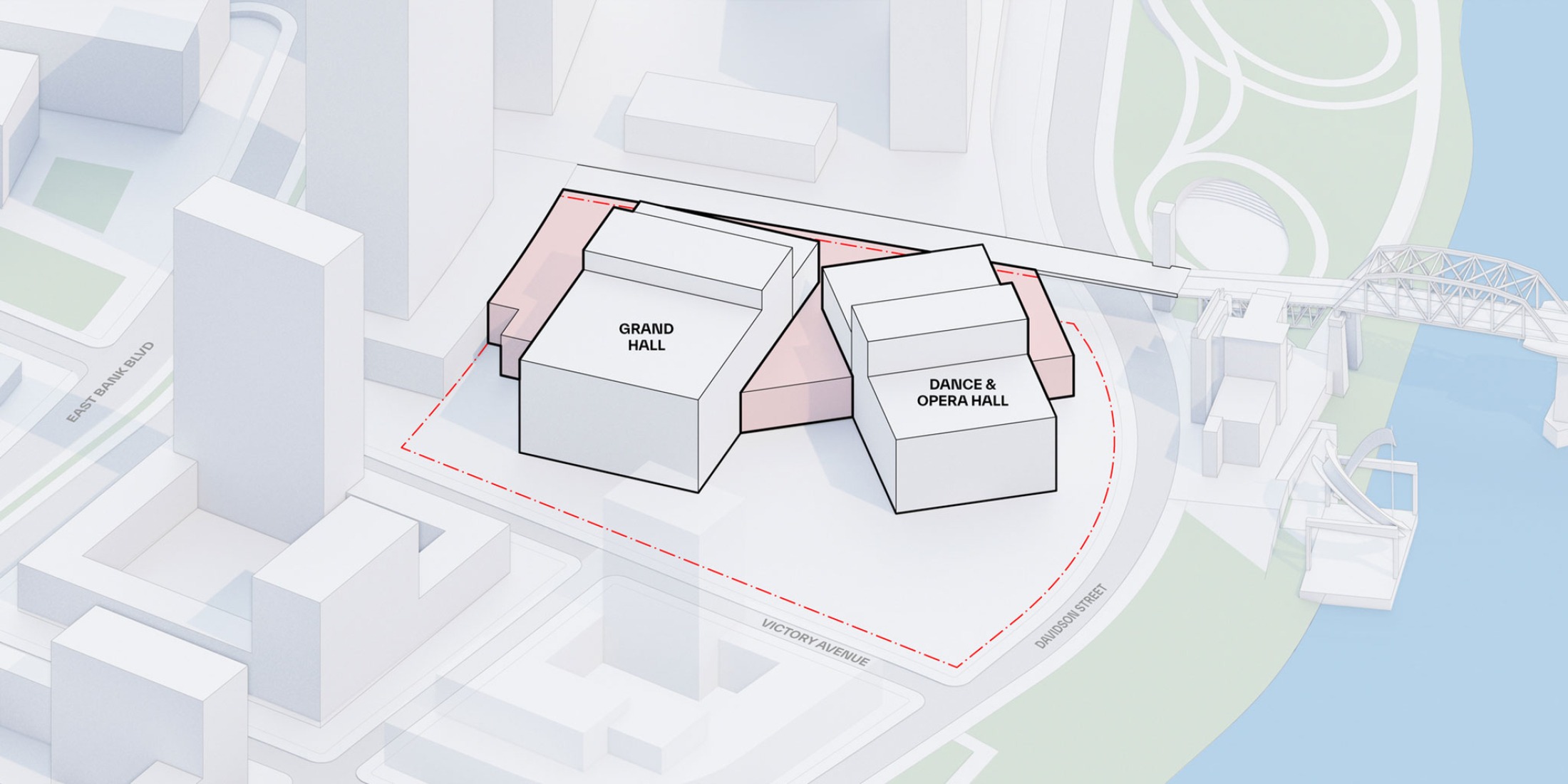 Diagrama. Centro de artes escénicas de Tennessee por BIG.