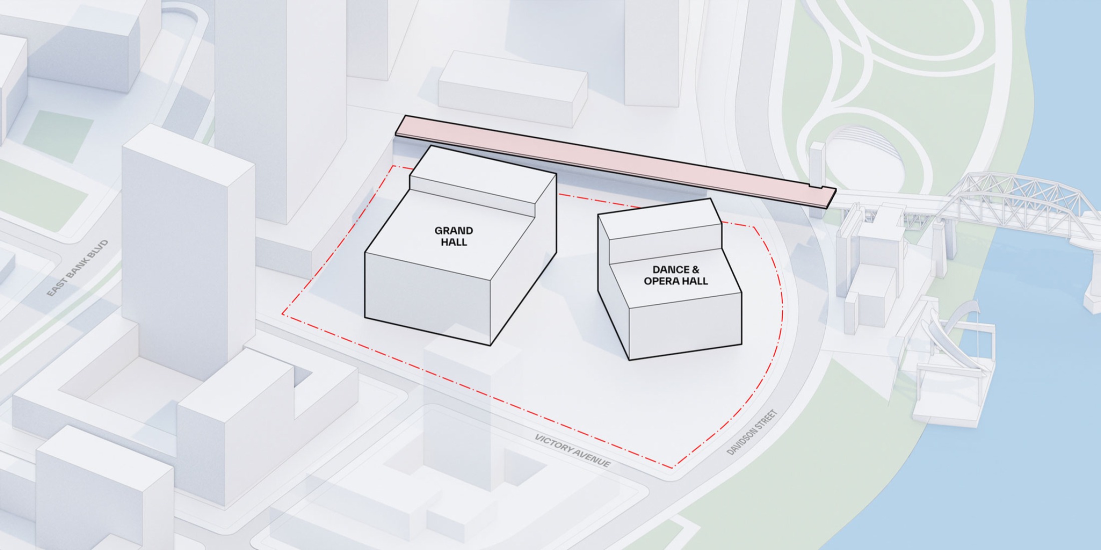Diagrama. Centro de artes escénicas de Tennessee por BIG.
