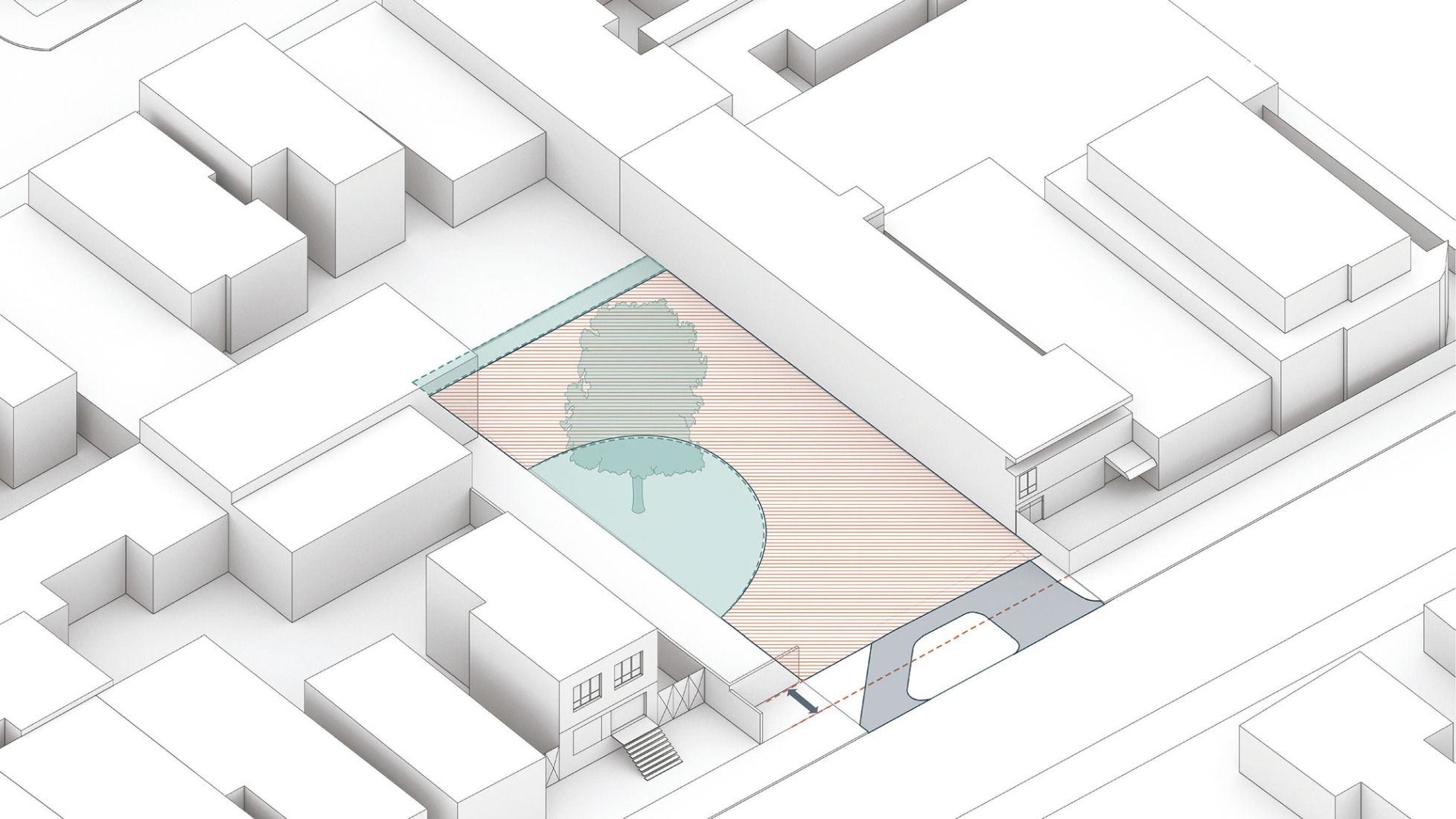 Axonométrica. Nueva sede de la Universidad Rudolf Steiner por Biselli Katchborian. 