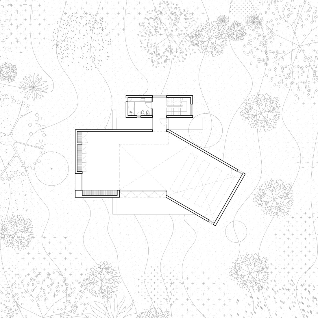 Plano de planta baja. Atelier Cambre por Esteras Perrote.