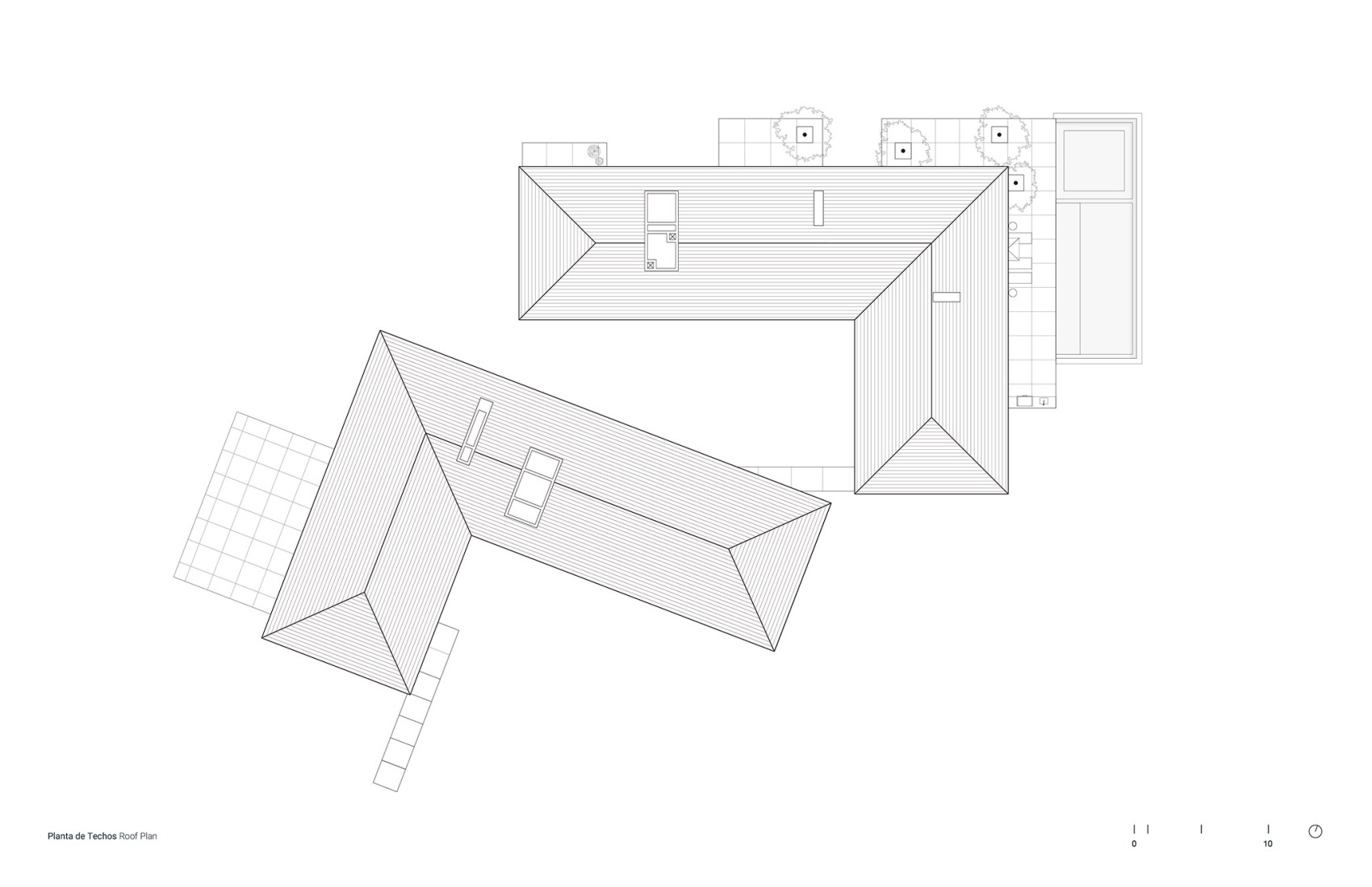 Roof floor plan. House in Palmilla by Estudio IUAPdA.
