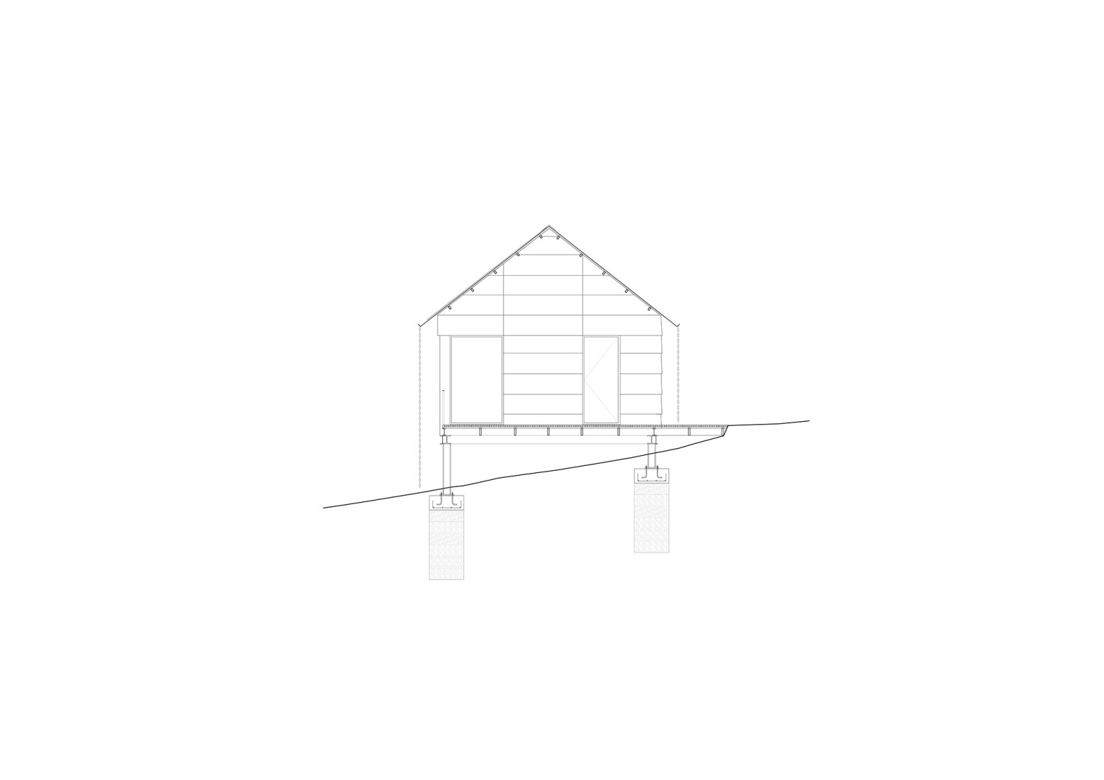 Cross section. "Casa Guadalupe" by Hanghar.