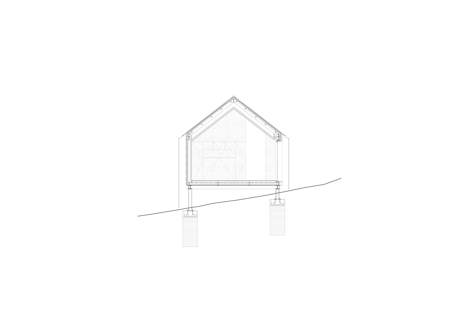 Cross section. "Casa Guadalupe" by Hanghar.