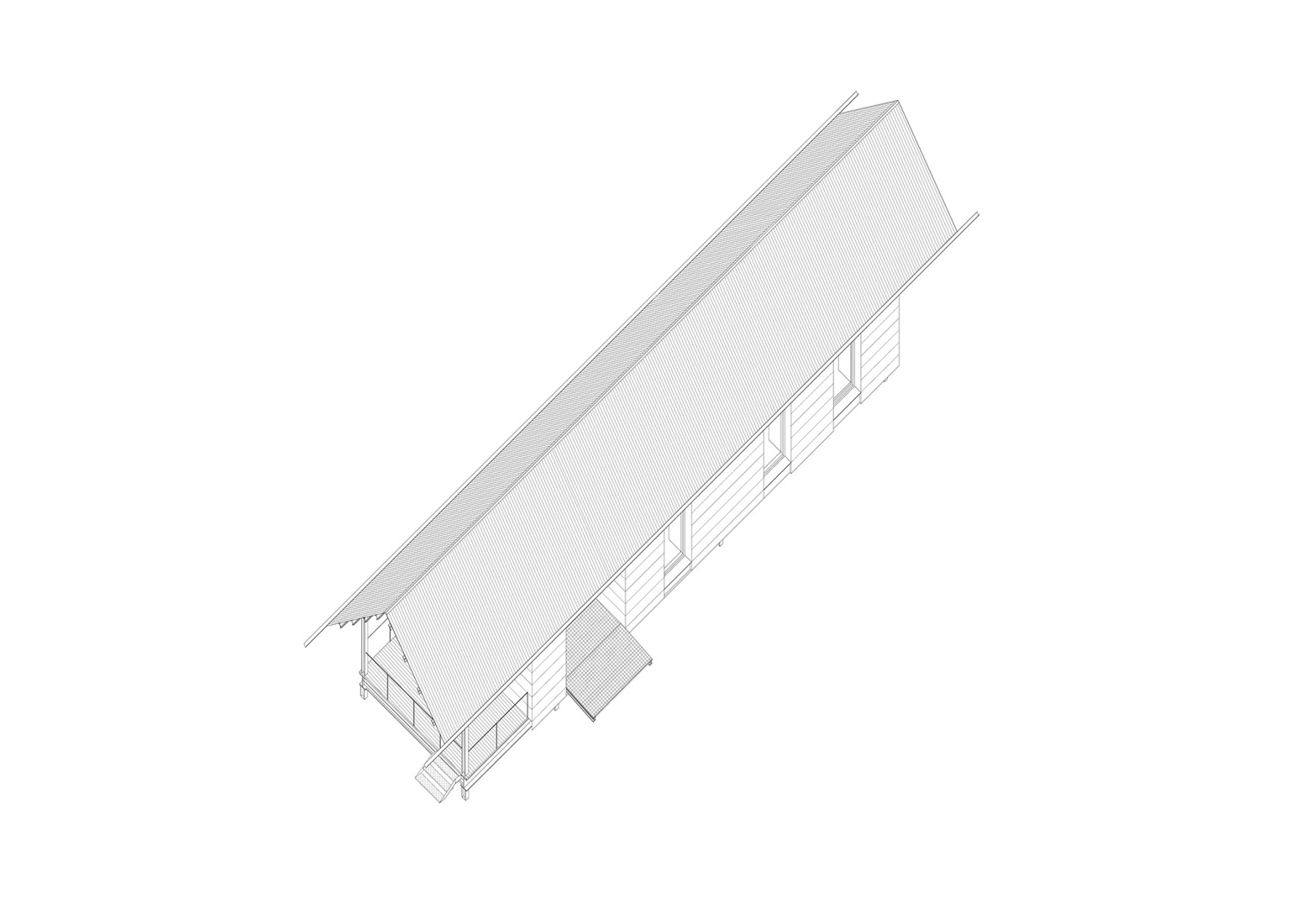 Axonometry. "Casa Guadalupe" by Hanghar.