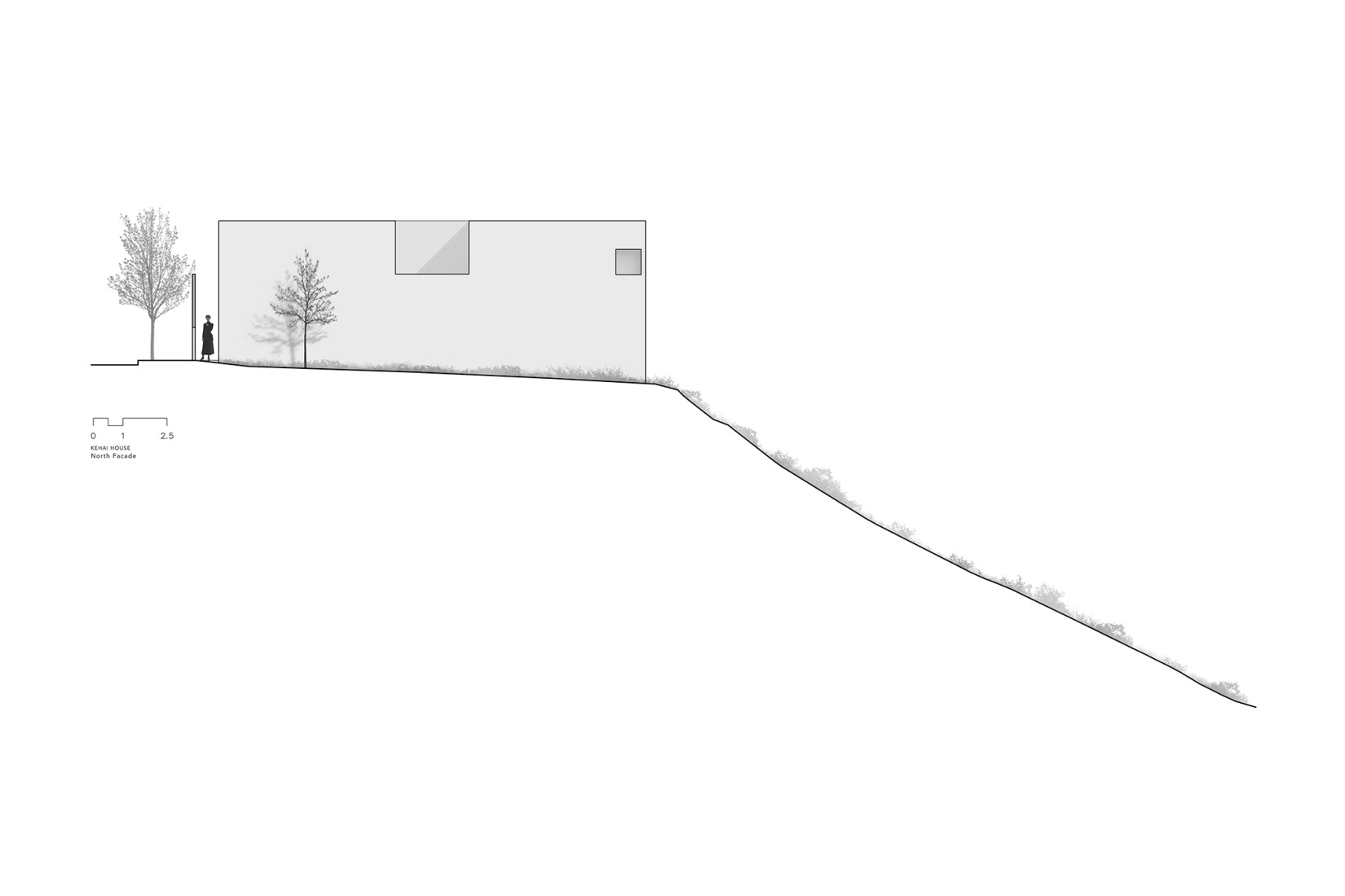 Alzado Norte. Casa Kehai por HW Studio.