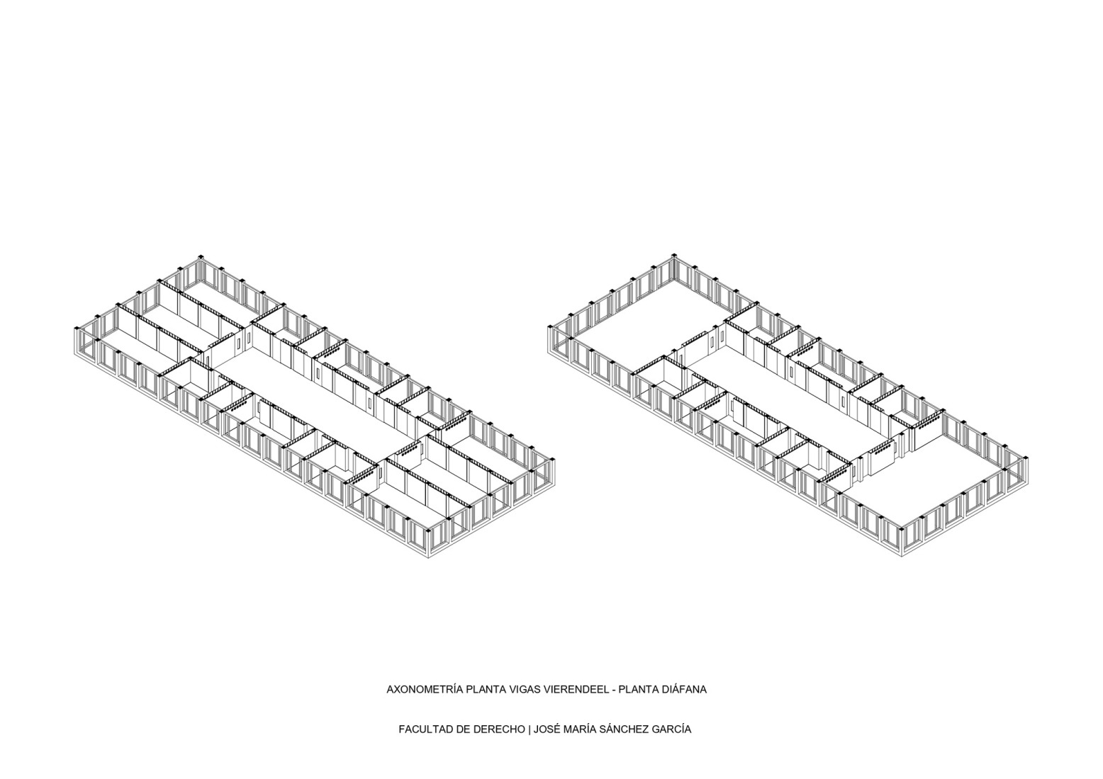 Concepto de plano de planta. Facultad de Derecho CEU San Pablo por José María Sánchez Arquitectos.