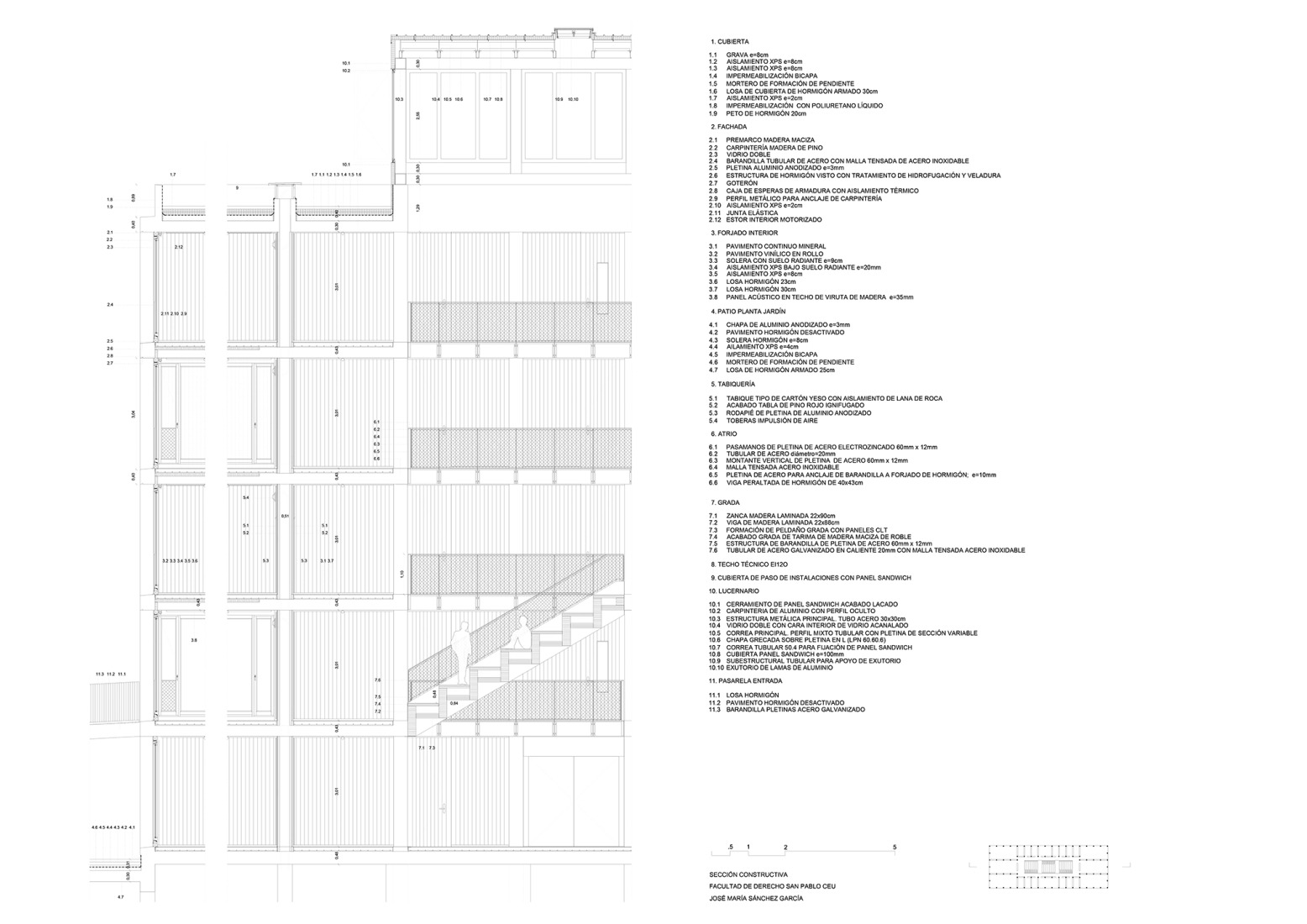 Detalle constructivo. Facultad de Derecho CEU San Pablo por José María Sánchez Arquitectos.