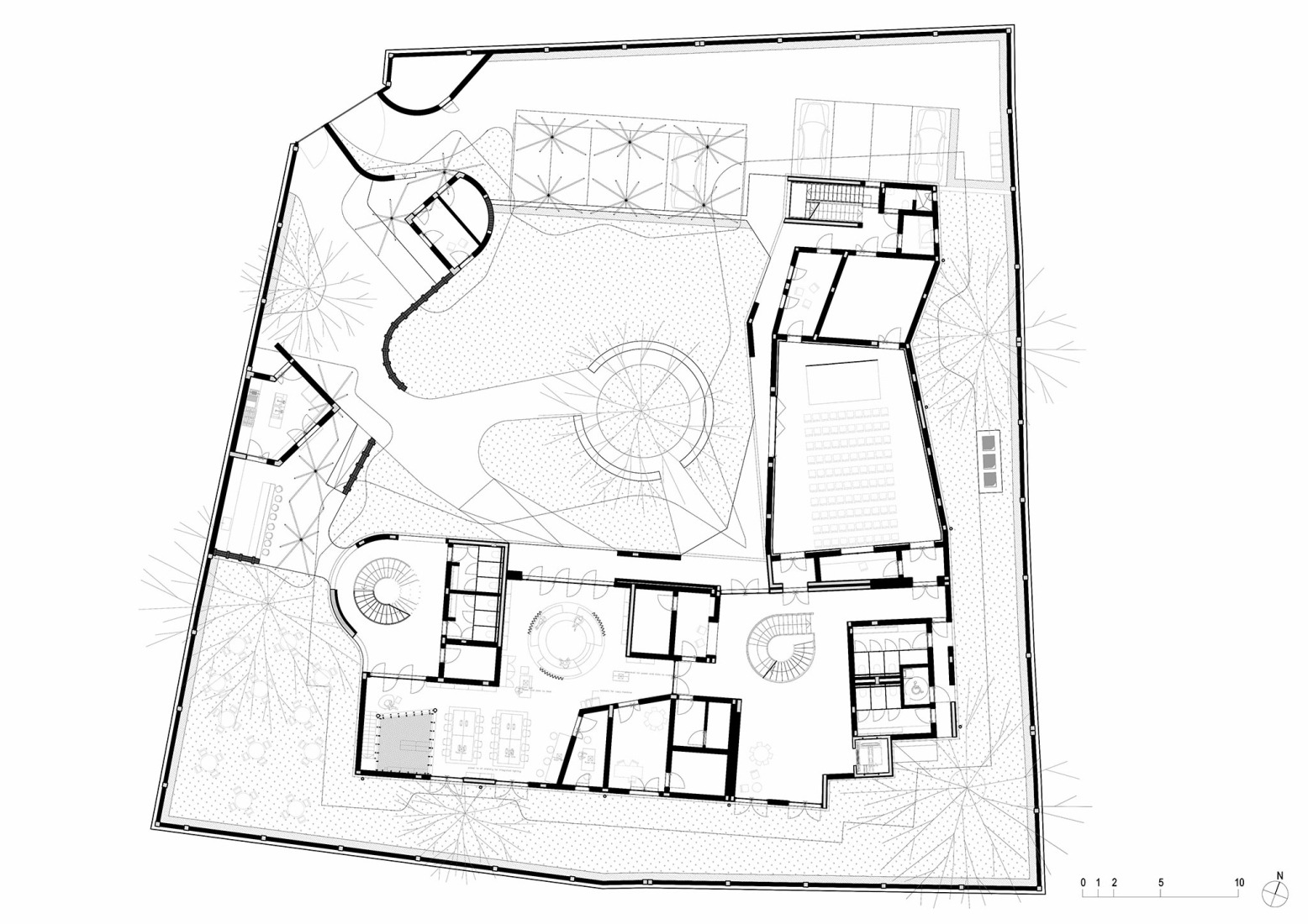 Plano de planta baja. «Goethe-Institut» por Kéré Architecture.