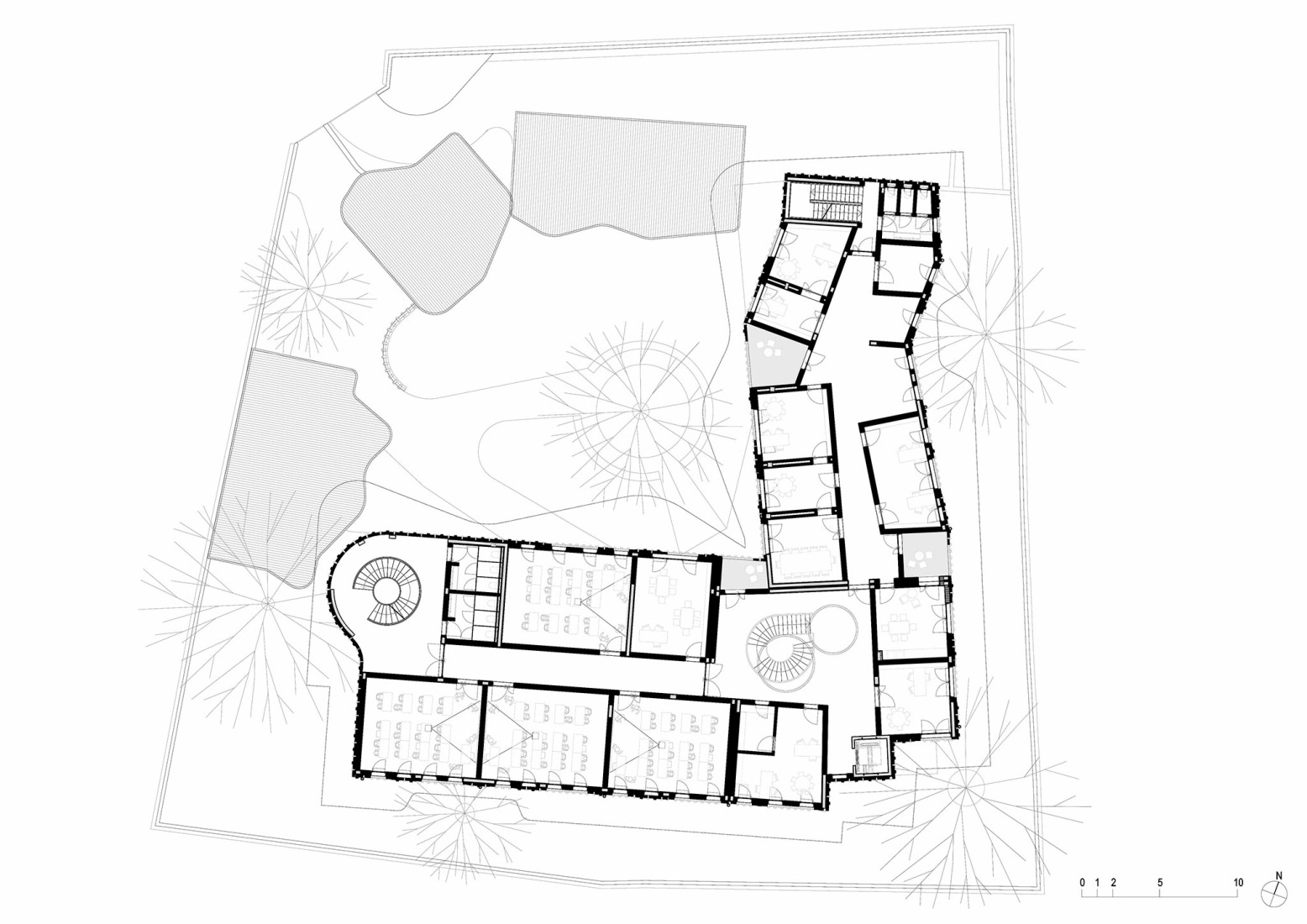 Plano de primera planta. «Goethe-Institut» por Kéré Architecture.