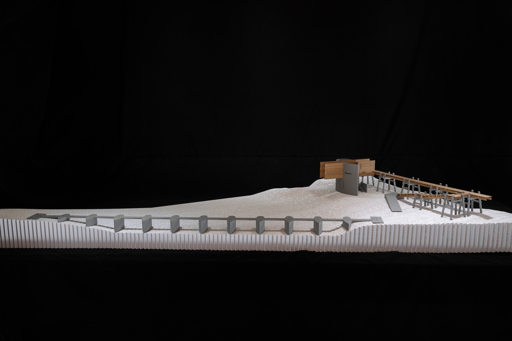 Maqueta. Micromuseo de puentes históricos vernáculos de Huizhou por LUO studio. Fotografía por Jin Weiqi.