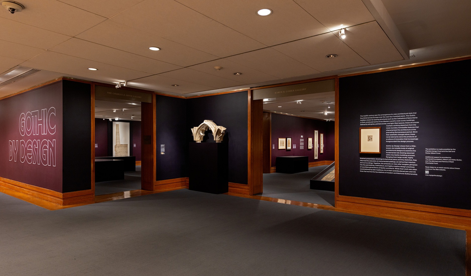 Exposición «La traza del gótico: El amanecer del dibujo arquitectónico». Fotografía cortesía del Museo Metropolitano de Arte.