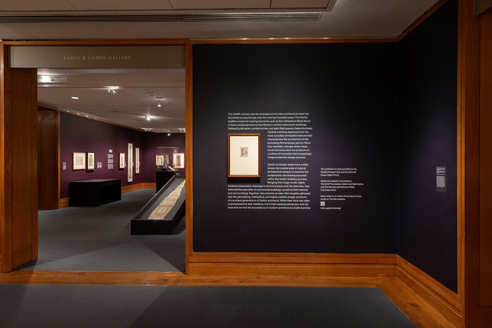 Exposición «La traza del gótico: El amanecer del dibujo arquitectónico». Fotografía cortesía del Museo Metropolitano de Arte.