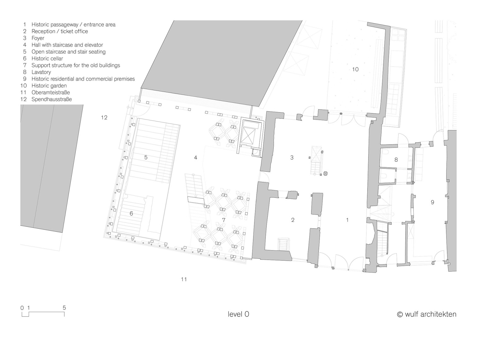 Ground floor plan. Historical Oberamteistraße Museum by wulf architekten.