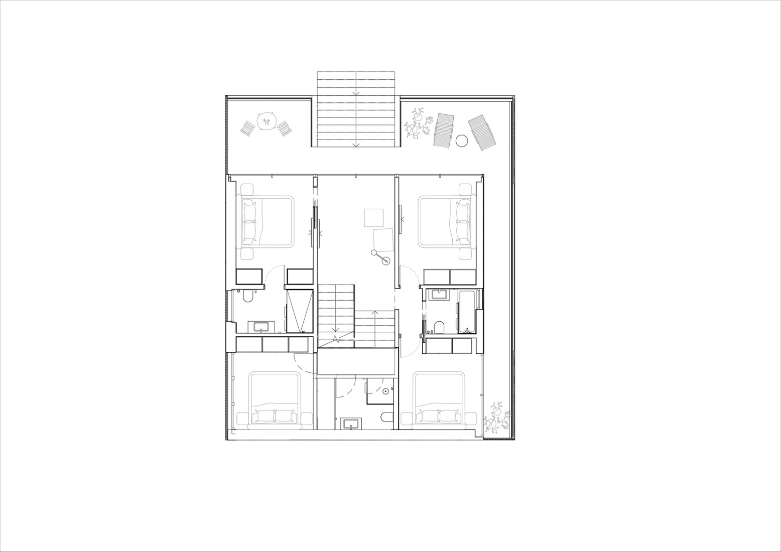 Plano de planta baja. Casa de acero por Nomo Studio.