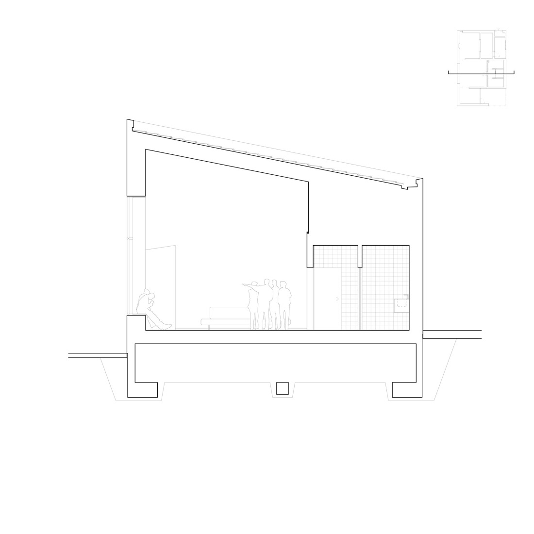 Sección. Tanatorio El Higueral por Palera arquitectos.