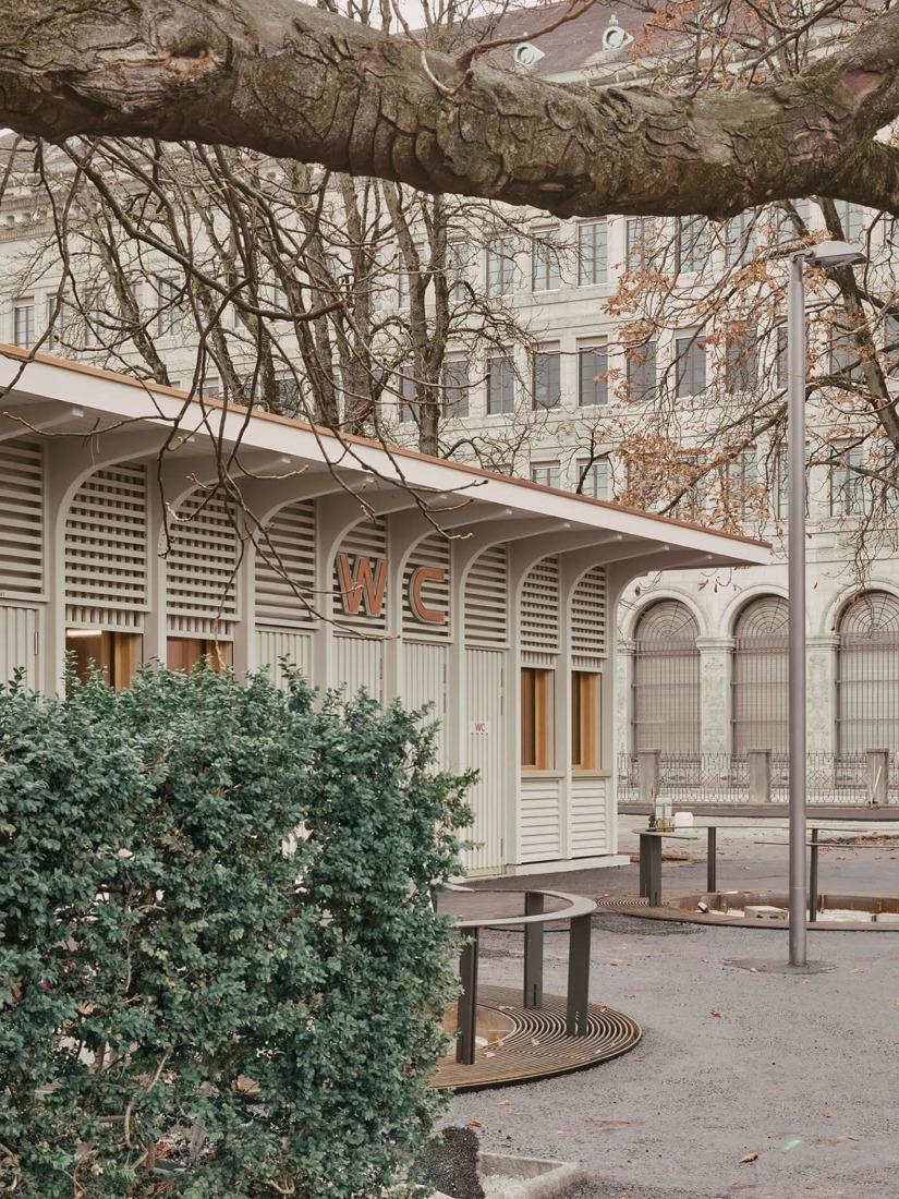 Kiosk in Bürkliplatz by Schmid Ziörjen Architects. Photograph by Lukas Murer.