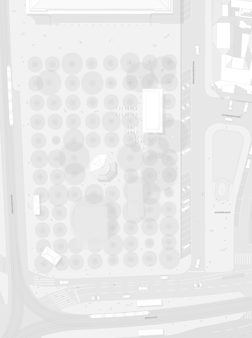 Site plan. Kiosk in Bürkliplatz by Schmid Ziörjen Architects.