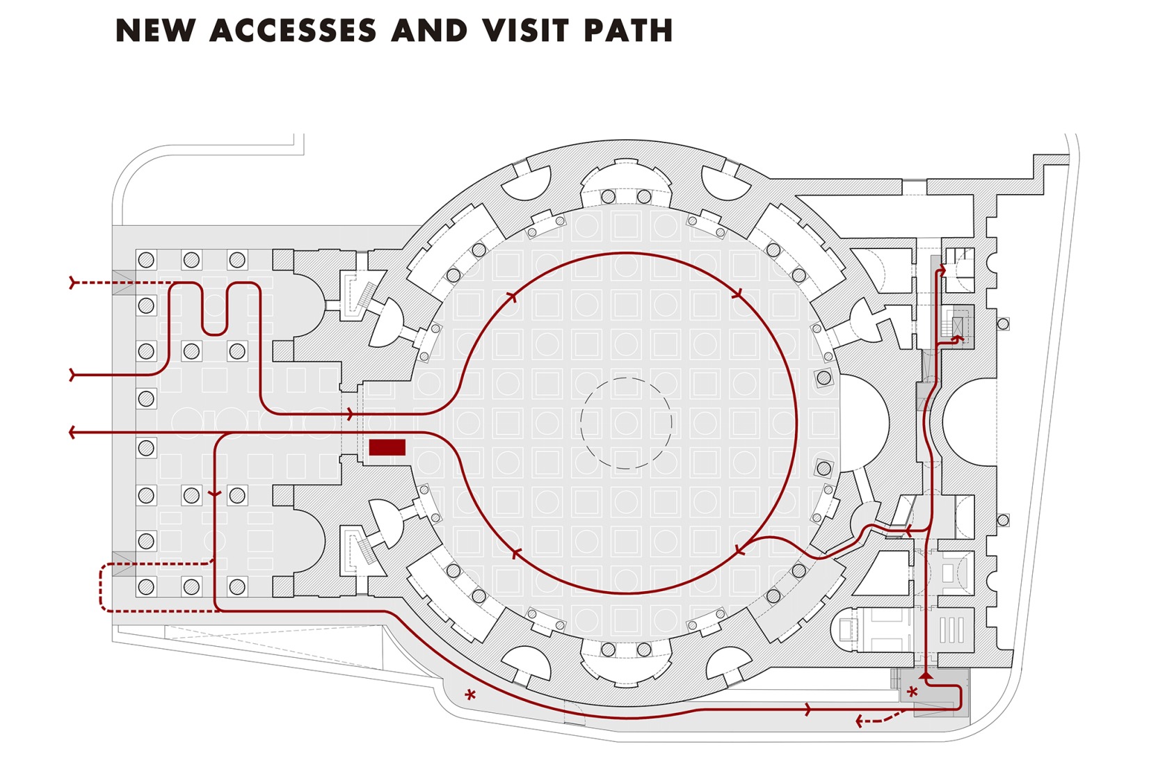 Plano de visita de rutas. Panteón – Micro-arquitecturas para la Arqueología por STARTT.