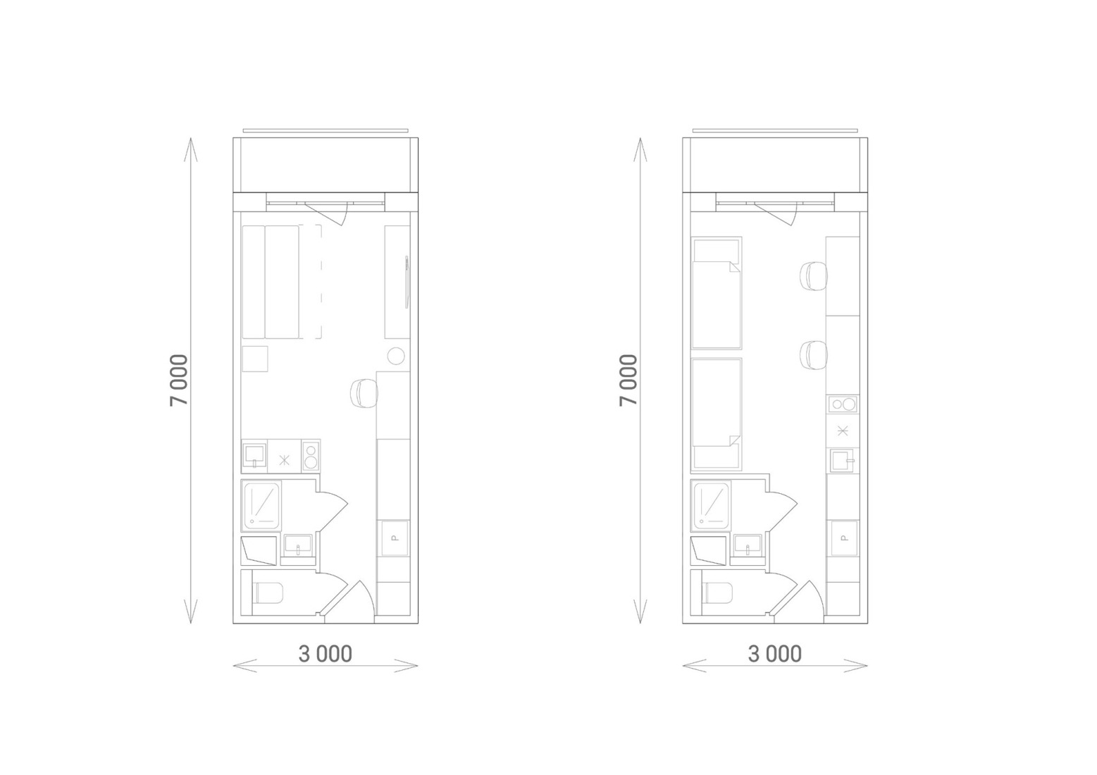 Apartment floor plan. "Kosmalt" by Atrium Architekti.