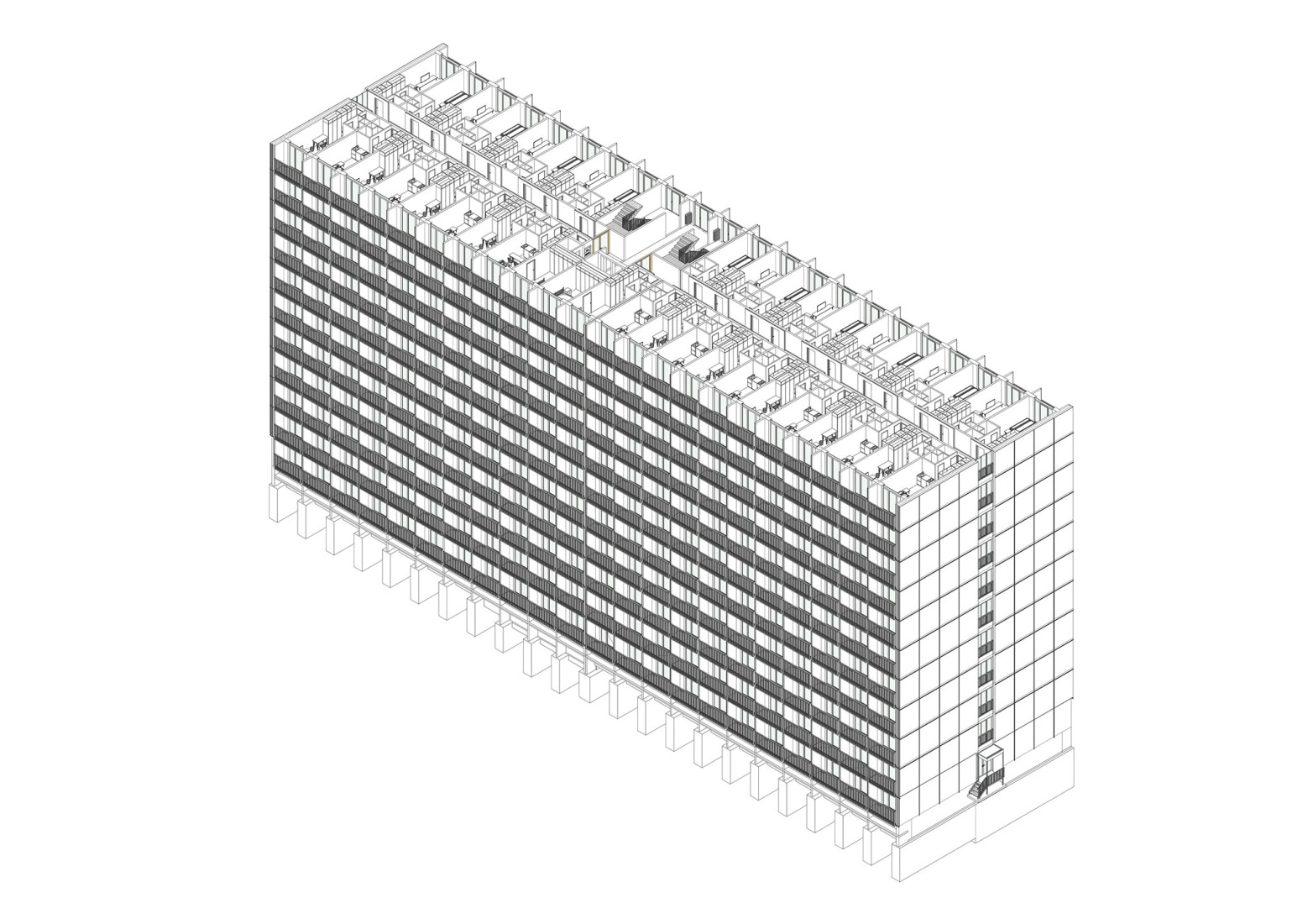 Axonometry. "Kosmalt" by Atrium Architekti.