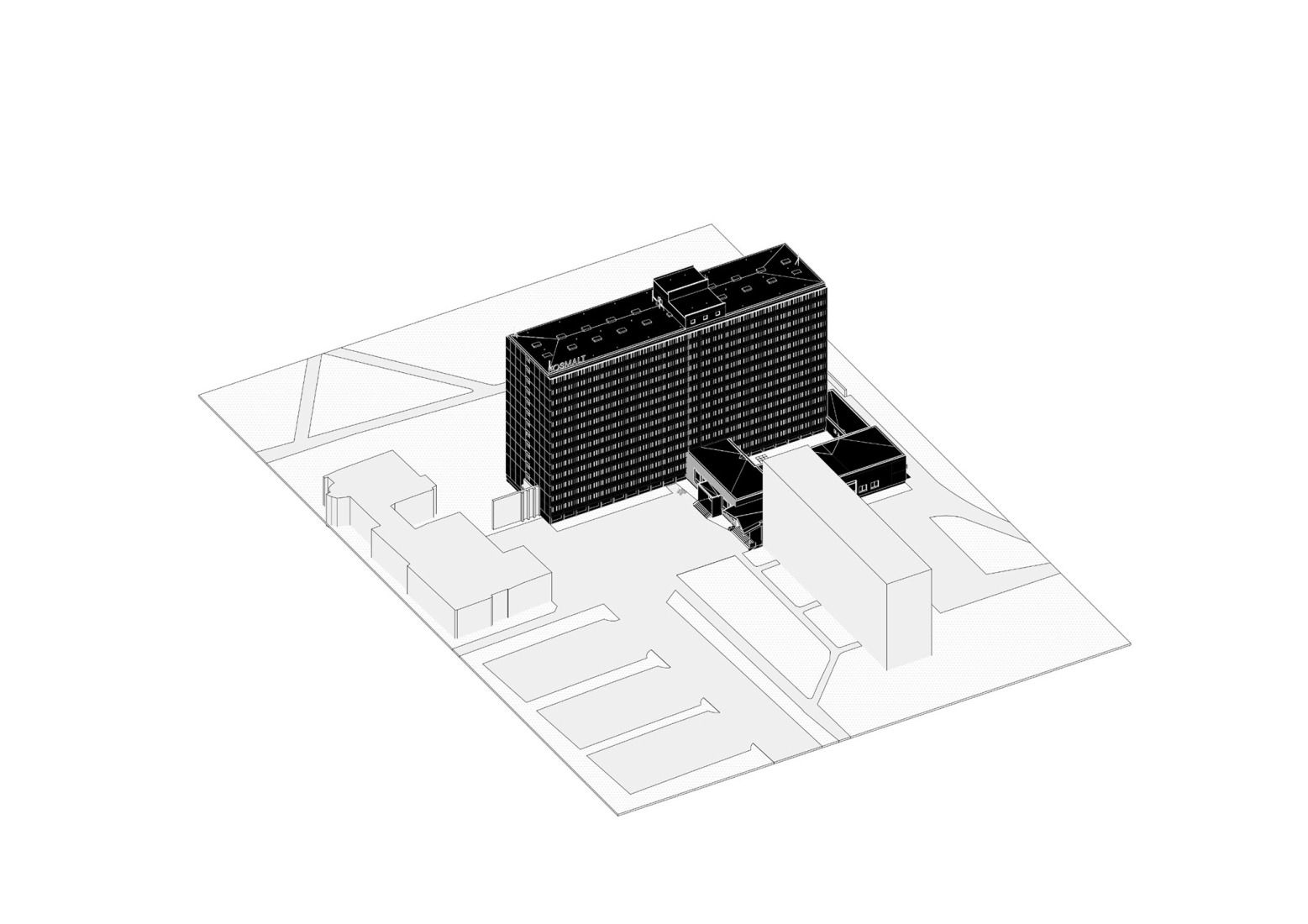 Axonometry. "Kosmalt" by Atrium Architekti.