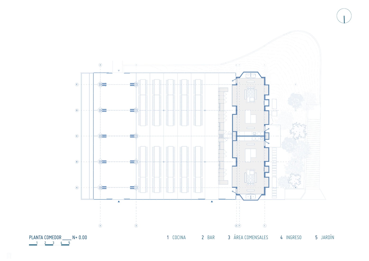 Plano de planta baja. Comedor Don Bosco por BLUR.