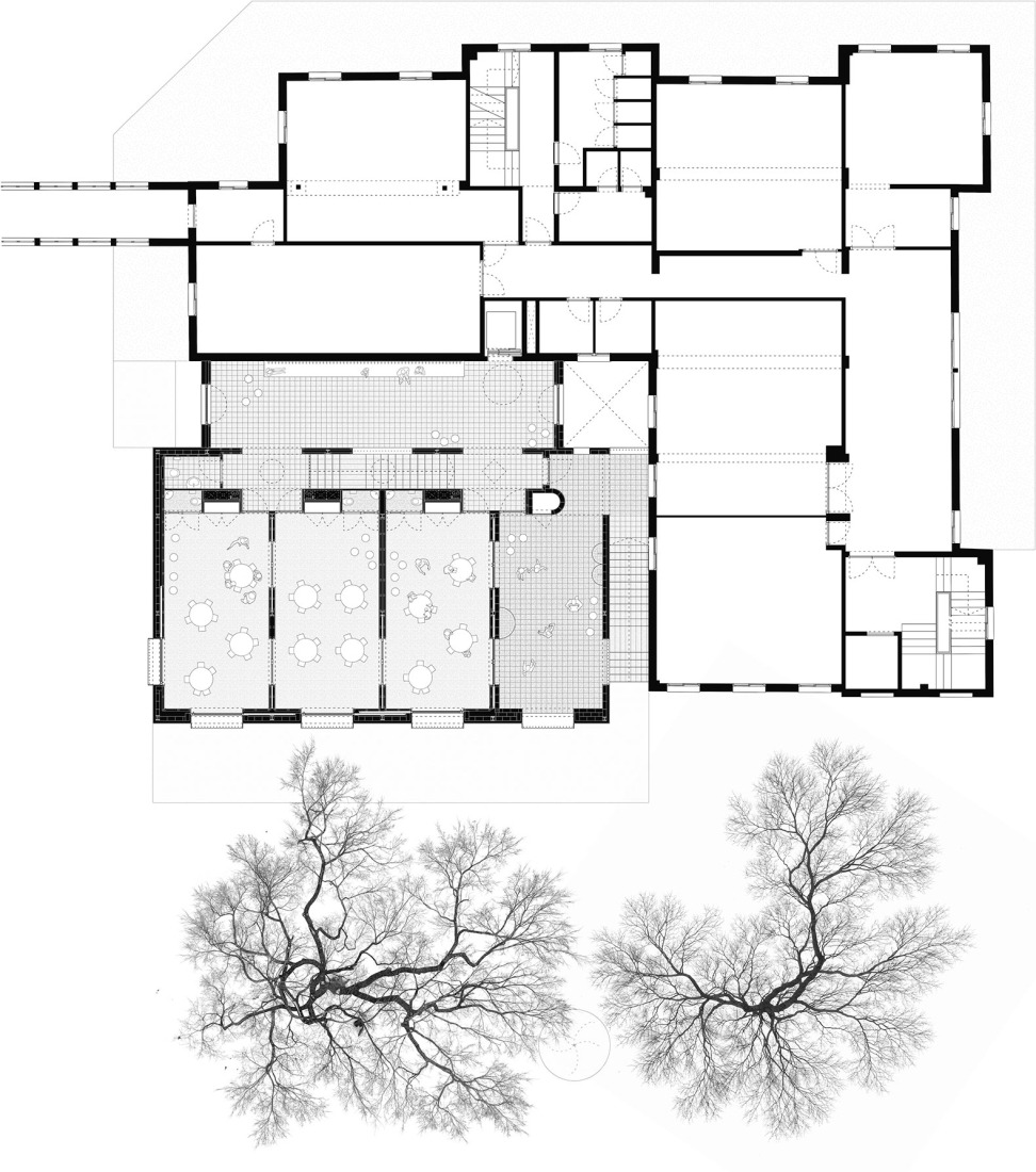 Plano de primera planta. Guardería «Casa Nostra» por Sarquella Torres + Marc Riera.
