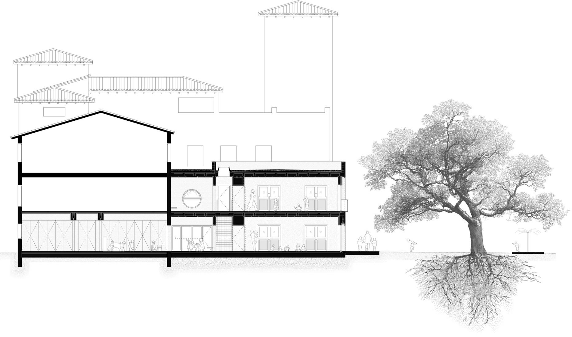 Sección. Guardería «Casa Nostra» por Sarquella Torres + Marc Riera.