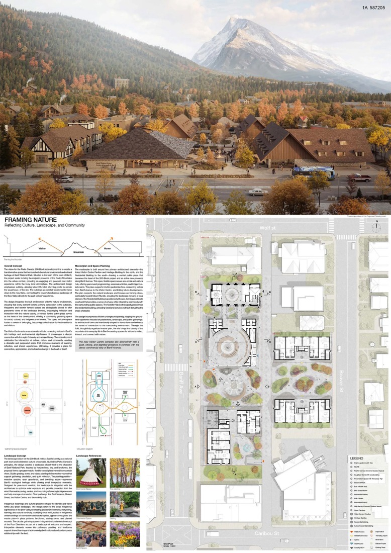 Panel 1. Centro de visitantes del parque nacional de Alberta por Kengo Kuma y Paul Raff.