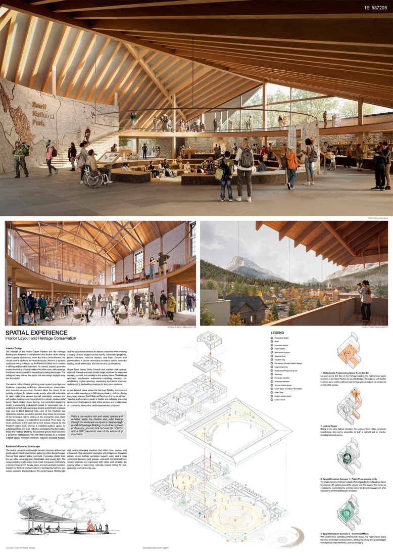 Board 2. Alberta National Park Visitor Centre by Kengo Kuma and Paul Raff.