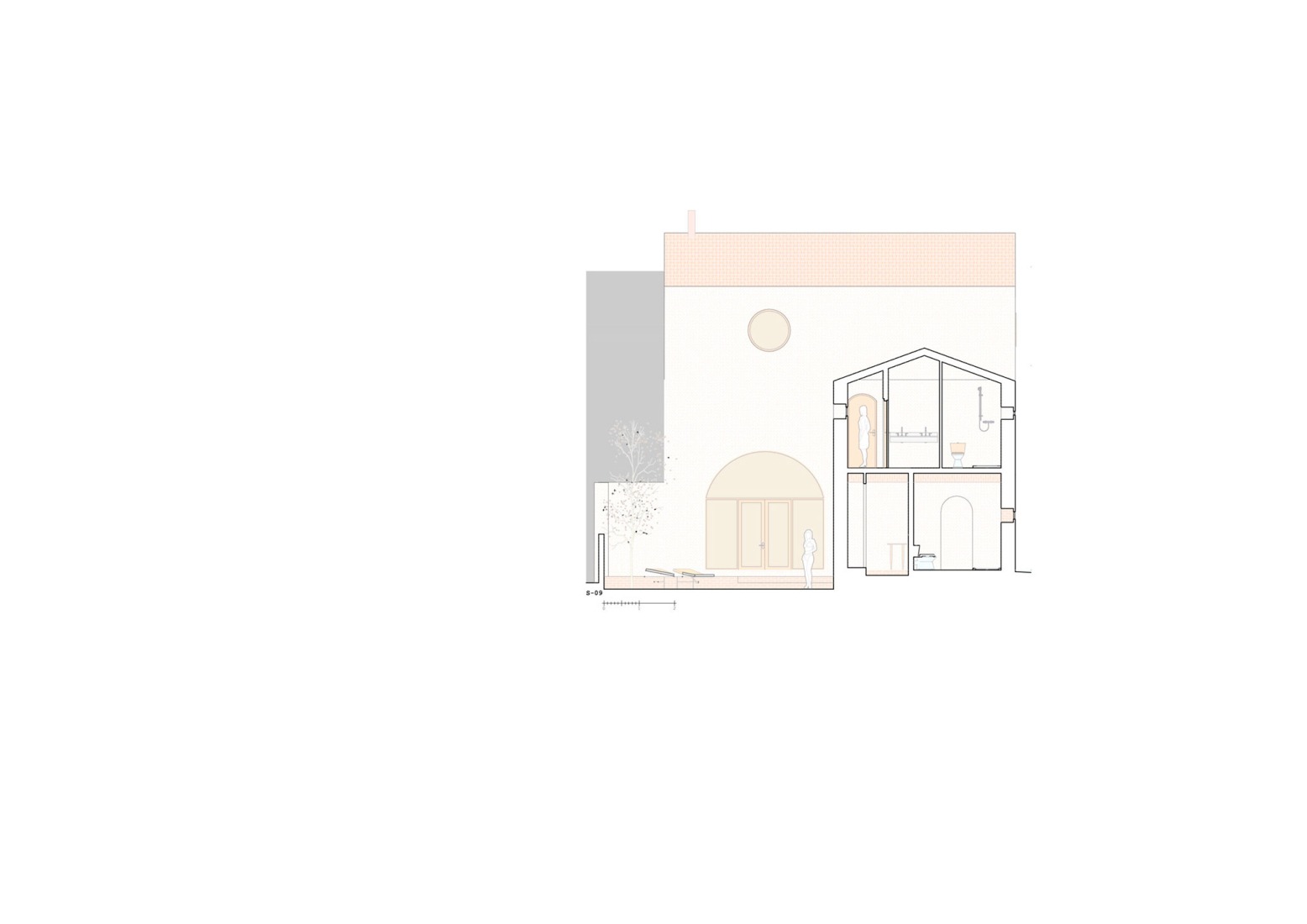 Cross section. Cortijo El Pardillo by LAH arquitectura.
